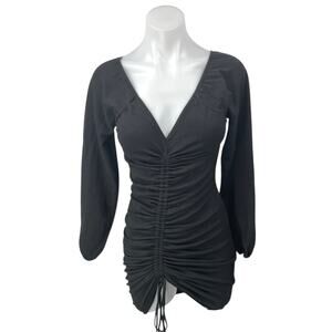 strapless open back dress Meliodas Ruffle Mini Dress White